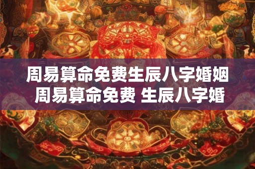 周易算命免费生辰八字婚姻 周易算命免费 生辰八字婚姻