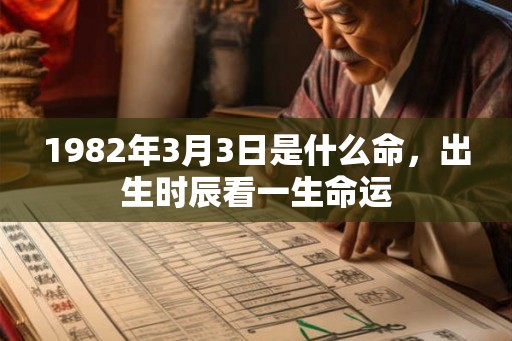 1982年3月3日是什么命，出生时辰看一生命运