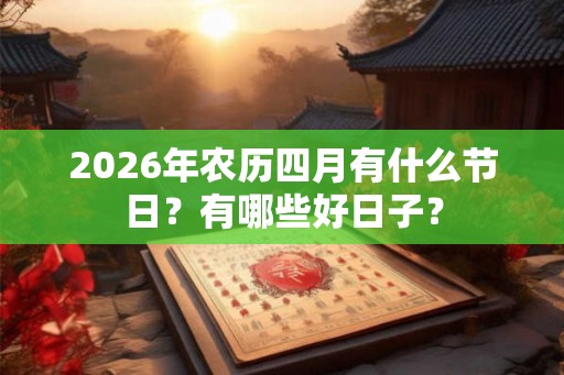 2026年农历四月有什么节日？有哪些好日子？