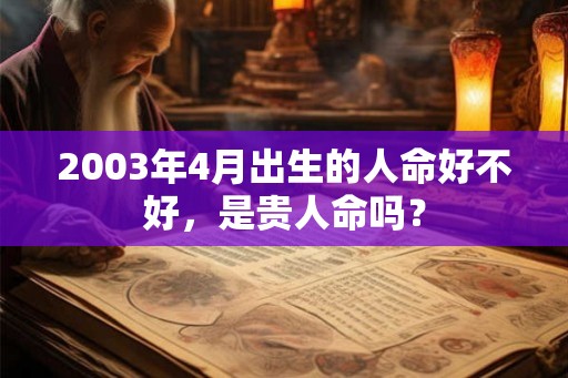 2003年4月出生的人命好不好，是贵人命吗？