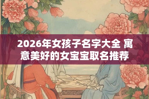 2026年女孩子名字大全 寓意美好的女宝宝取名推荐
