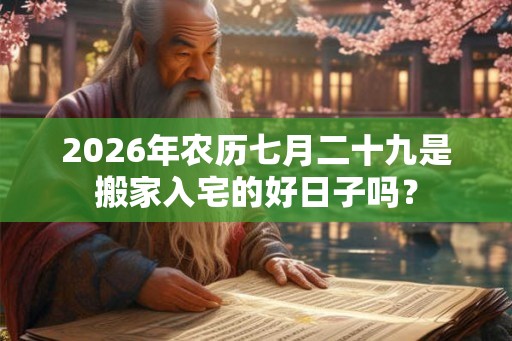 2026年农历七月二十九是搬家入宅的好日子吗? 2026年农历七月二十九是搬家入宅的好日子吗?