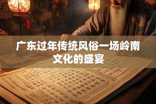 广东过年传统风俗一场岭南文化的盛宴