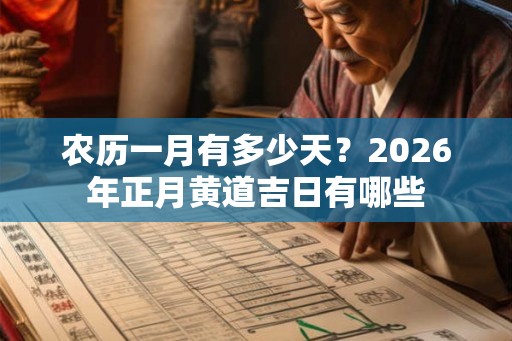 农历一月有多少天？2026年正月黄道吉日有哪些