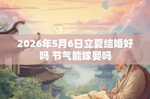 2026年5月6日立夏结婚好吗 节气能嫁娶吗
