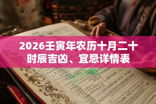 2026壬寅年农历十月二十时辰吉凶、宜忌详情表