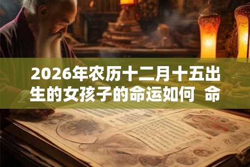 2026年农历十二月十五出生的女孩子的命运如何  命运详解