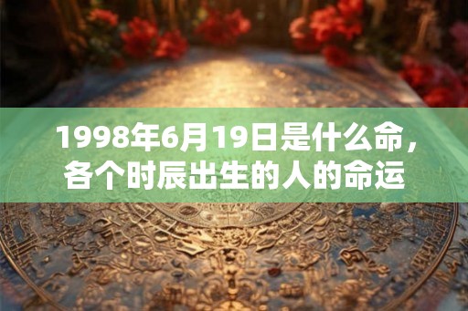 1998年6月19日是什么命，各个时辰出生的人的命运