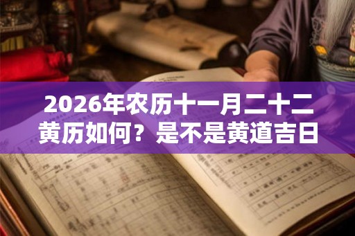 2026年农历十一月二十二黄历如何？是不是黄道吉日？