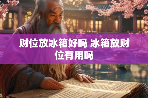 财位放冰箱好吗 冰箱放财位有用吗