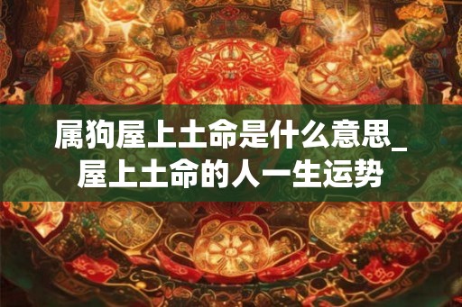 属狗屋上土命是什么意思_屋上土命的人一生运势