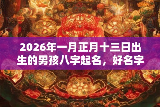 2026年一月正月十三日出生的男孩八字起名，好名字推荐