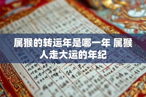 属猴的转运年是哪一年 属猴人走大运的年纪