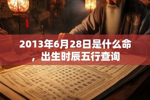 2013年6月28日是什么命，出生时辰五行查询