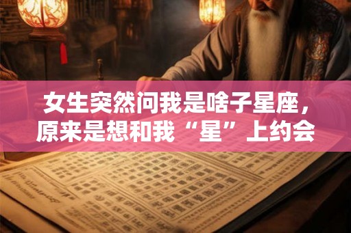 女生突然问我是啥子星座，原来是想和我“星”上约会！