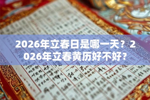 2026年立春日是哪一天？2026年立春黄历好不好？