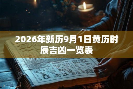 2026年新历9月1日黄历时辰吉凶一览表