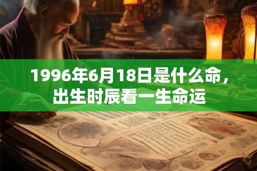 1996年6月18日是什么命，出生时辰看一生命运