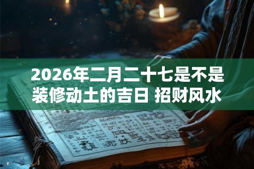 2026年二月二十七是不是装修动土的吉日 招财风水