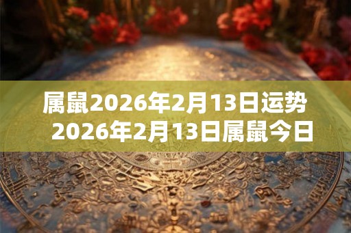 属鼠2026年2月13日运势 2026年2月13日属鼠今日运势 属鼠2026年2月13日运势 2026年2月13日属鼠今日运势