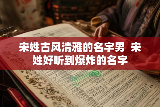 宋姓古风清雅的名字男  宋姓好听到爆炸的名字