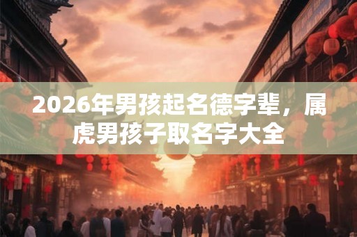 2026年男孩起名德字辈，属虎男孩子取名字大全