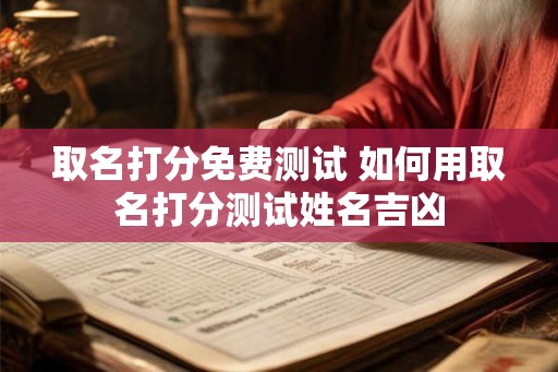 取名打分免费测试 如何用取名打分测试姓名吉凶