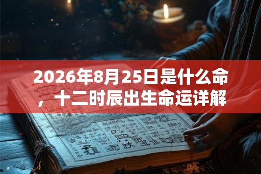 2026年8月25日是什么命，十二时辰出生命运详解