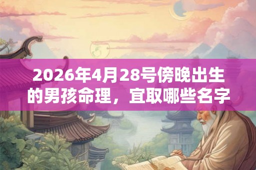 2026年4月28号傍晚出生的男孩命理，宜取哪些名字？