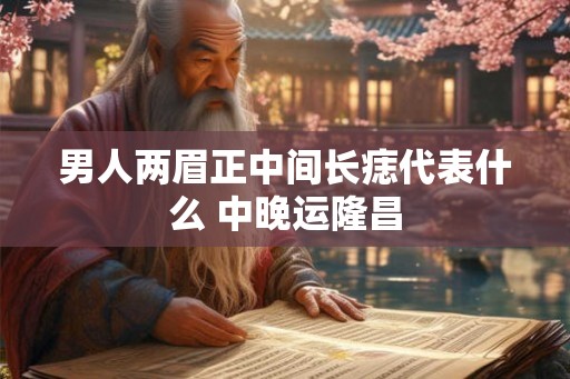 男人两眉正中间长痣代表什么 中晚运隆昌
