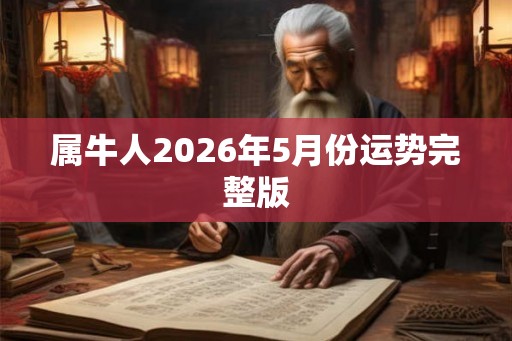 属牛人2026年5月份运势完整版