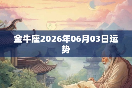 金牛座2026年06月03日运势 金牛座2026年06月03日运势