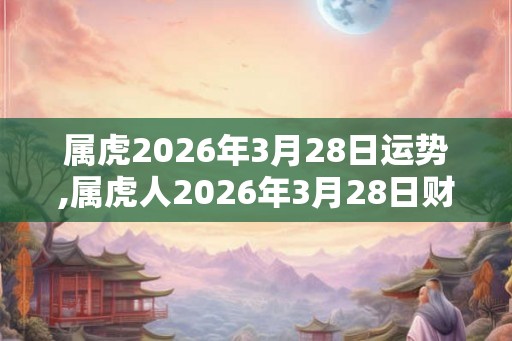 属虎2026年3月28日运势,属虎人2026年3月28日财运,生肖虎2026年3月28日运势