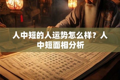 人中短的人运势怎么样？人中短面相分析