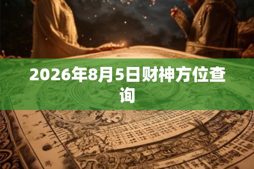 2026年8月5日财神方位查询