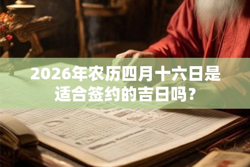 2026年农历四月十六日是适合签约的吉日吗？