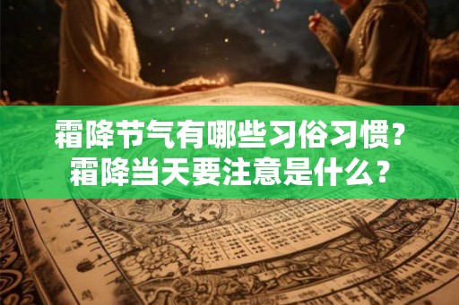 霜降节气有哪些习俗习惯？霜降当天要注意是什么？