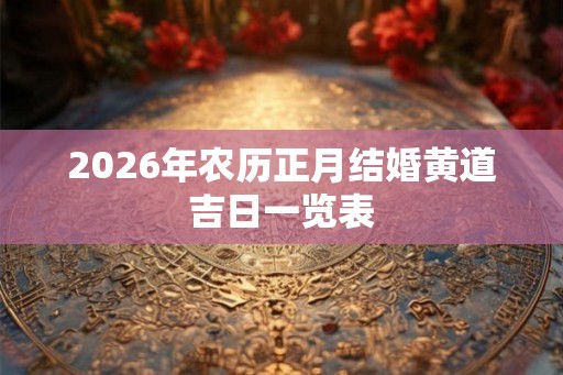 2026年农历正月结婚黄道吉日一览表