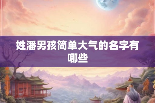 姓潘男孩简单大气的名字有哪些