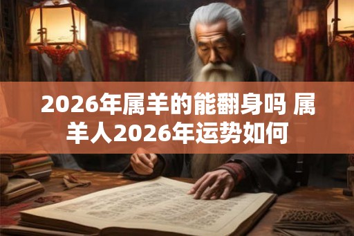 2026年属羊的能翻身吗 属羊人2026年运势如何