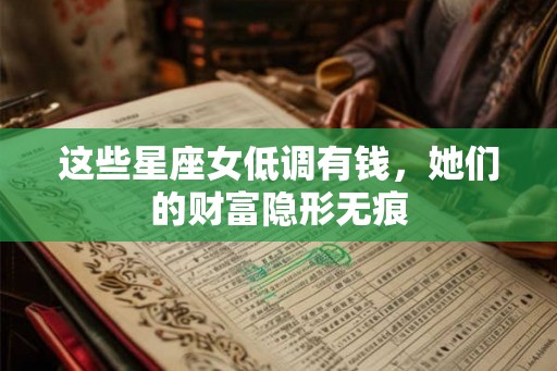 这些星座女低调有钱，她们的财富隐形无痕