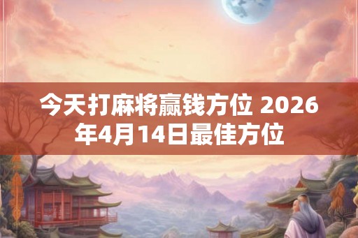 今天打麻将赢钱方位 2026年4月14日最佳方位