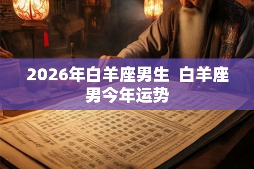 2026年白羊座男生  白羊座男今年运势
