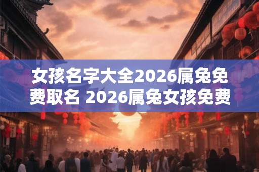 女孩名字大全2026属兔免费取名 2026属兔女孩免费取名大全