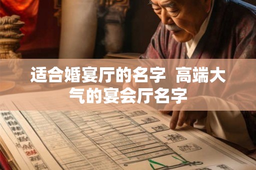 适合婚宴厅的名字  高端大气的宴会厅名字