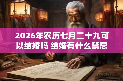 2026年农历七月二十九可以结婚吗 结婚有什么禁忌