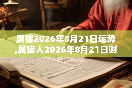 属猪2026年8月21日运势,属猪人2026年8月21日财运,生肖猪2026年8月21日运势