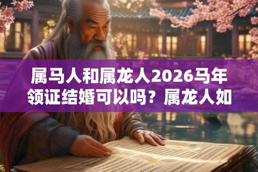 属马人和属龙人2026马年领证结婚可以吗？属龙人如何旺财？