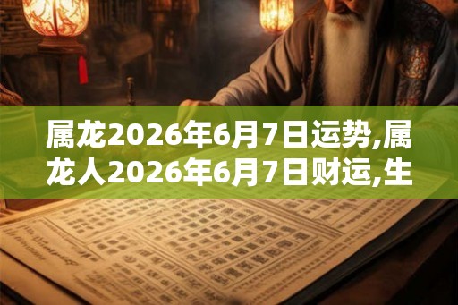 属龙2026年6月7日运势,属龙人2026年6月7日财运,生肖龙2026年6月7日运势 属龙2026年6月7日运势,属龙人2026年6月7日财运,生肖龙2026年6月7日运势