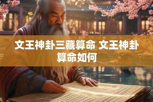 文王神卦三藏算命 文王神卦算命如何